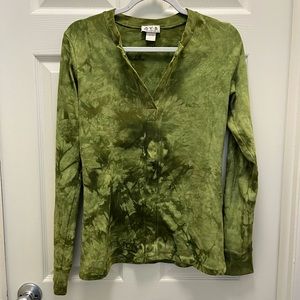 O.Y.B. Green Tie Dye Comfy Long Sleeve Shirt